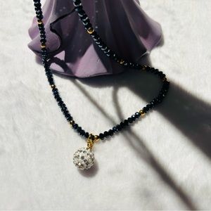 30 inches long glass beads necklace